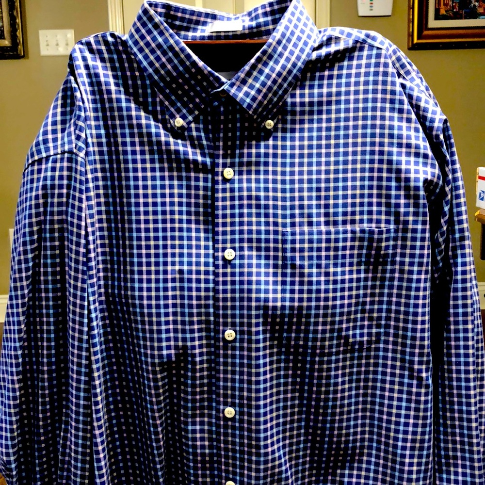 Peter Millar buttoned down dress shirt XL 100% cotton